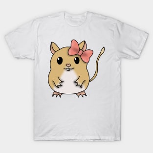 Cute golden gerbil with a bow T-Shirt